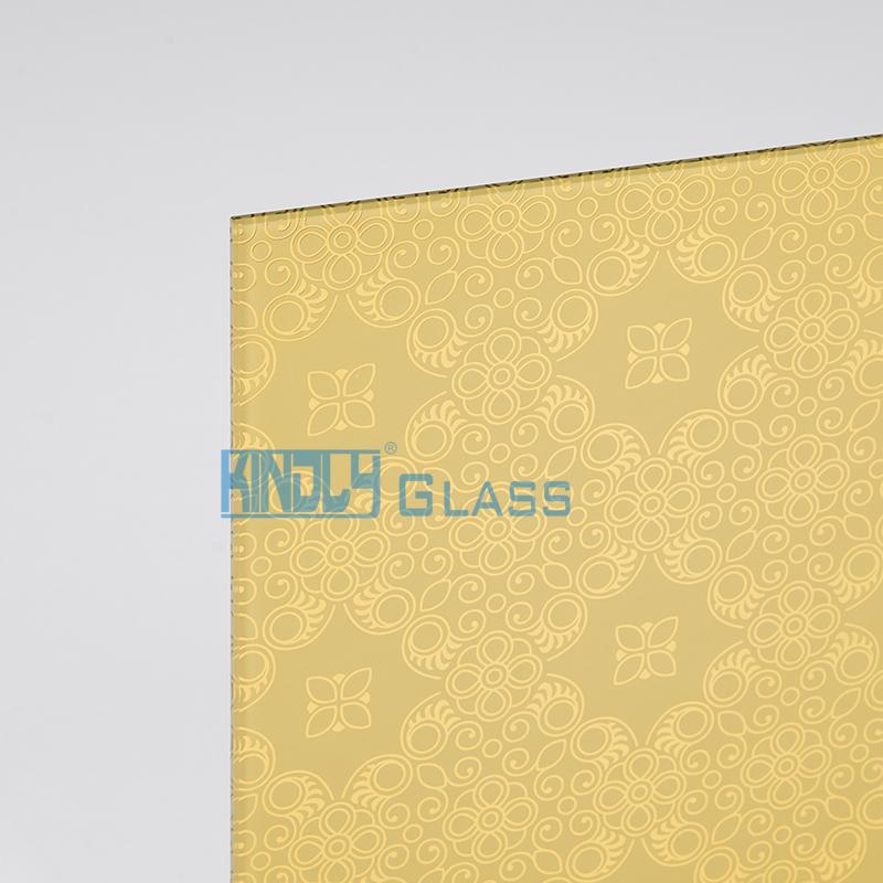Acid Etched + Golden Yellow Coated Jacquard Glass C